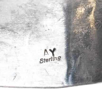 6.75" AY Navajo overlay Silver turquoise and coral bear claw cuff bracelet - Estate Fresh Austin