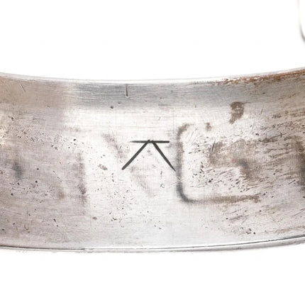 6.75" Navajo overlay geometric Sterling silver cuff bracelet - Estate Fresh Austin