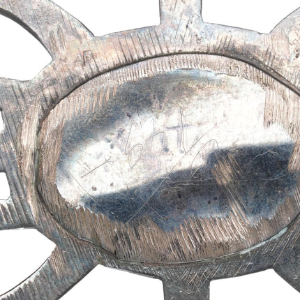 Large c1960's Navajo cast silver and turquoise belt buckle - Estate Fresh Austin