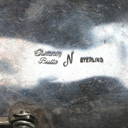 Large SJ Chimney Butte Navajo sterling turquoise cluster belt buckle - Estate Fresh Austin