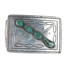 1930's Navajo silver belt buckle with turquoise - Estate Fresh Austin