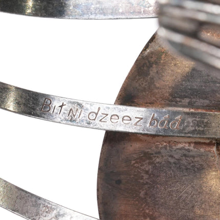 6.2" Freda Woodman Hansen BitNi dzeez baa Morenci turquoise cuff bracelet silver - Estate Fresh Austin