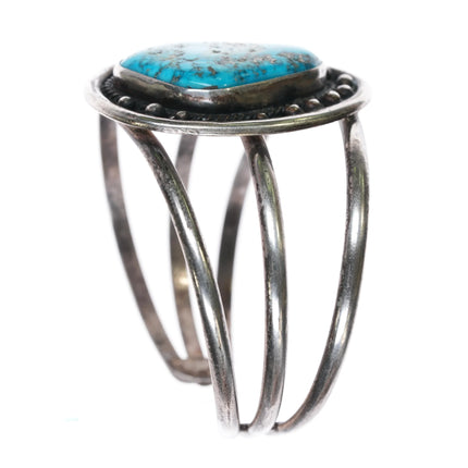 6.2" Freda Woodman Hansen BitNi dzeez baa Morenci turquoise cuff bracelet silver - Estate Fresh Austin