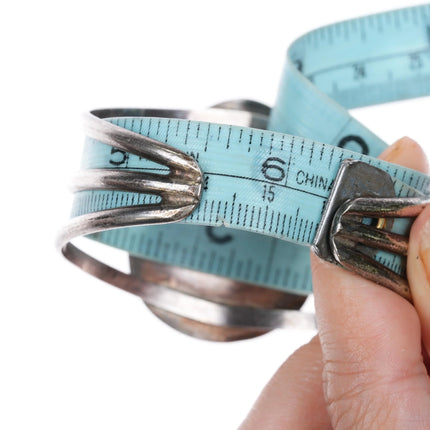 6.2" Freda Woodman Hansen BitNi dzeez baa Morenci turquoise cuff bracelet silver - Estate Fresh Austin