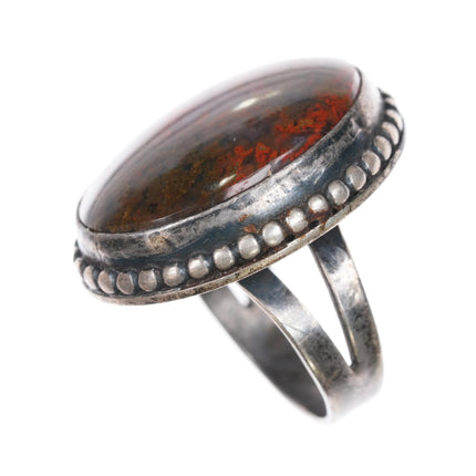 sz7.25 c1950's Vintage Navajo sterling silver agate ring - Estate Fresh Austin