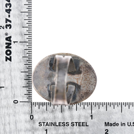 sz7.25 c1950's Vintage Navajo sterling silver agate ring - Estate Fresh Austin