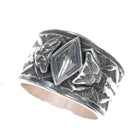 sz11.5 Gary Reeves Navajo intricately stamped sterling silver wide band ring - Estate Fresh Austin