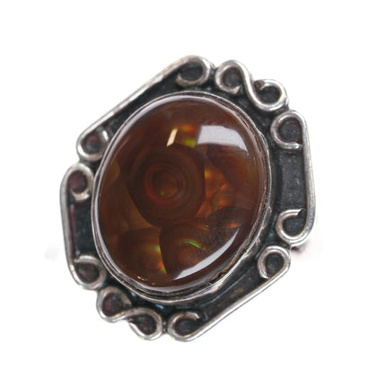 sz7.5 c1960's Vintage Navajo Arizona Fire Agate ring sterling silver JJ - Estate Fresh Austin