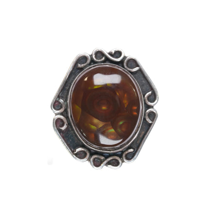 sz7.5 c1960's Vintage Navajo Arizona Fire Agate ring sterling silver JJ - Estate Fresh Austin