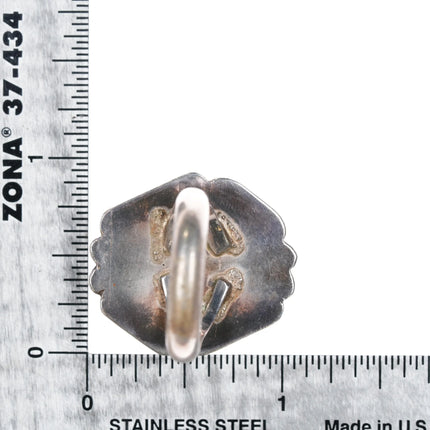 sz7.5 c1960's Vintage Navajo Arizona Fire Agate ring sterling silver JJ - Estate Fresh Austin