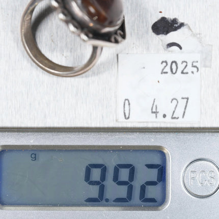 sz7.5 c1960's Vintage Navajo Arizona Fire Agate ring sterling silver JJ - Estate Fresh Austin