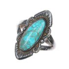 sz7.5 40's-50's Southwestern sterling silver high grade webbed turquoise ring - Estate Fresh Austin
