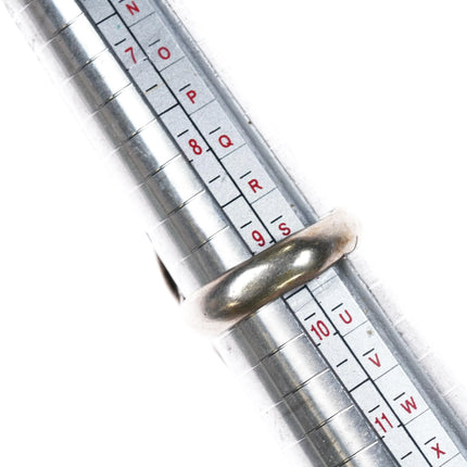 sz9.5 1960's Navajo long abstract sterling silver turquoise ring - Estate Fresh Austin