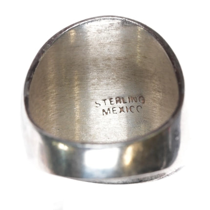 sz10 70's-80's Mexican sterling silver turquoise and coral southwestern ring - Estate Fresh Austin