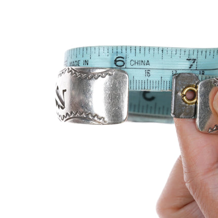 6.6" 60's-70's Navajo silver Kokopelli overlay sterling cuff bracelet - Estate Fresh Austin