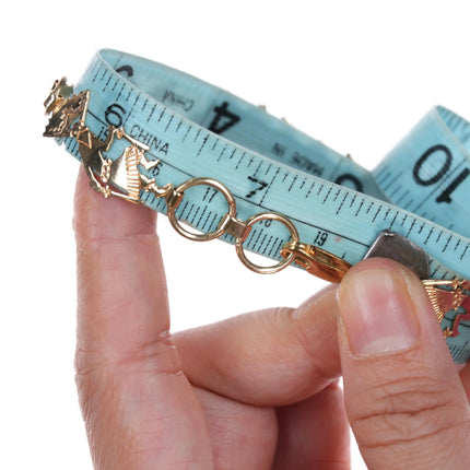 7.75" Herman Hoskie Navajo 14k gold Ghan Dancer turquoise/lapis inlay bracelet - Estate Fresh Austin