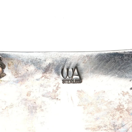 1980's WA Sterling silver Navajo bear claw overlay belt buckle - Estate Fresh Austin