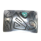 Marvin Lomaheftewa Hopi Overlay high grade turquoise sterling silver belt buckle - Estate Fresh Austin