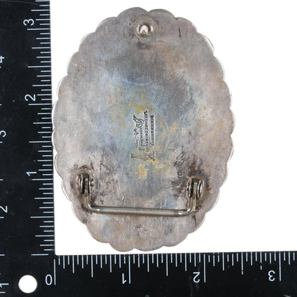 Wilbert Secatero Navajo sterling silver stamped belt buckle - Estate Fresh Austin