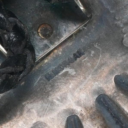 Harry Morgan Navajo sterling silver deep stamped bolo tie w/ turquoise - Estate Fresh Austin