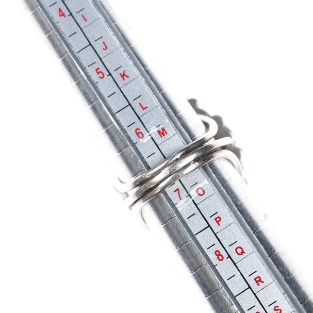 sz6.75 Thomas Curtis Navajo turquoise cluster border sterling silver ring - Estate Fresh Austin