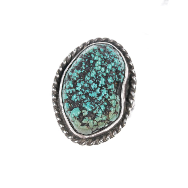 sz9.5 c1960's Botryoidal turquoise Navajo sterling silver ring - Estate Fresh Austin