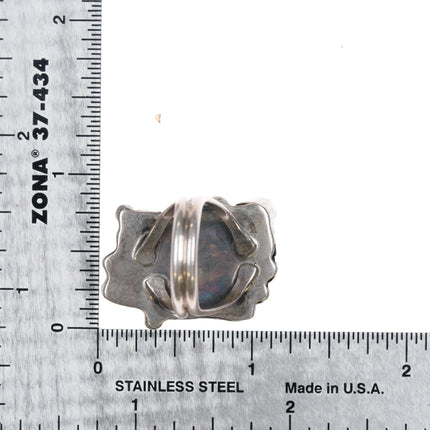 sz7 Zuni or Puebloan Vintage sterling silver high grade carved turquoise ring - Estate Fresh Austin