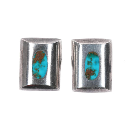 c1950's Modernist sterling high grade turquoise cufflinks - Estate Fresh Austin