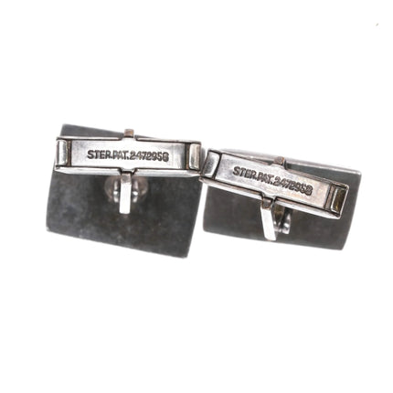 c1950's Modernist sterling high grade turquoise cufflinks - Estate Fresh Austin