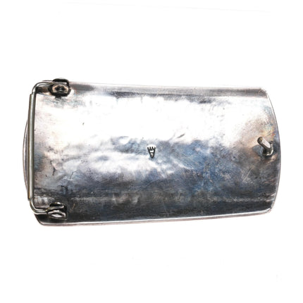 Chalmers Day Hopi Overlay belt buckle sterling silver kokopelli designs - Estate Fresh Austin