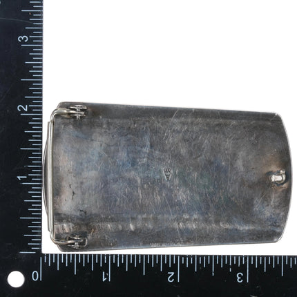 Chalmers Day Hopi Overlay belt buckle sterling silver kokopelli designs - Estate Fresh Austin