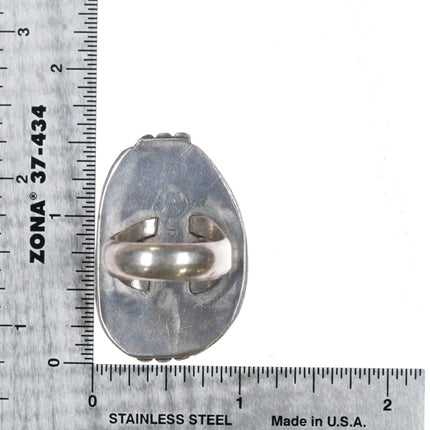 sz8 Large RVT Navajo sterling silver ring with nice turquoise - Estate Fresh Austin