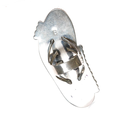 sz10.75 Billy Slim Navajo huge turquoise sterling silver ring - Estate Fresh Austin