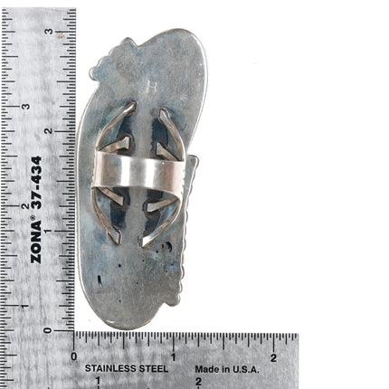 sz10.75 Billy Slim Navajo huge turquoise sterling silver ring - Estate Fresh Austin