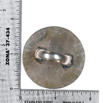 Sz10 ring Southwestern Sterling silver Scarf slide with nice turquoise - Estate Fresh Austin