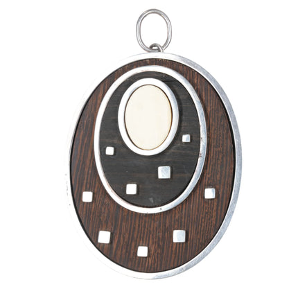Jose Maria Puig Doria Modernist sterling silver Belt buckle/pendant combo wood - Estate Fresh Austin