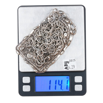 Huge 90's Santa Fe Southwestern sterling silver Artisan pendant necklace - Estate Fresh Austin