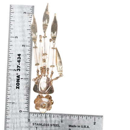 90's Tabra gilt sterling silver dangly glass beaded earrings - Estate Fresh Austin