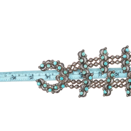 Zuni snake eye turquoise repousse sterling silver squash blossom necklace - Estate Fresh Austin