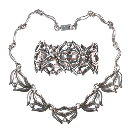 Heavy Retro Rancho Alegre Mexican Modernist sterling silver bracelet/necklace - Estate Fresh Austin