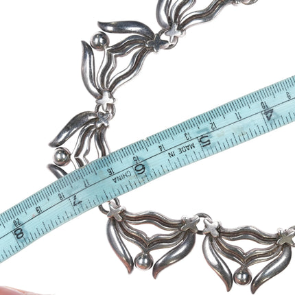 Heavy Retro Rancho Alegre Mexican Modernist sterling silver bracelet/necklace - Estate Fresh Austin