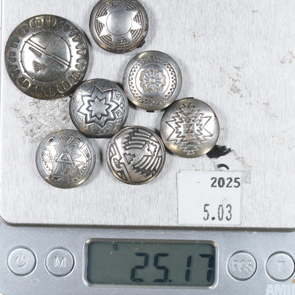 Vintage Southwestern sterling silver button cover set - Estate Fresh Austin