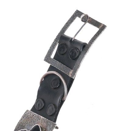 Hammered sterling silver onyx farm animals hatband - Estate Fresh Austin