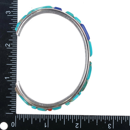 7.25" Rey M Southwestern Sterling silver Cobblestone turquoise cuff bracelet - Estate Fresh Austin