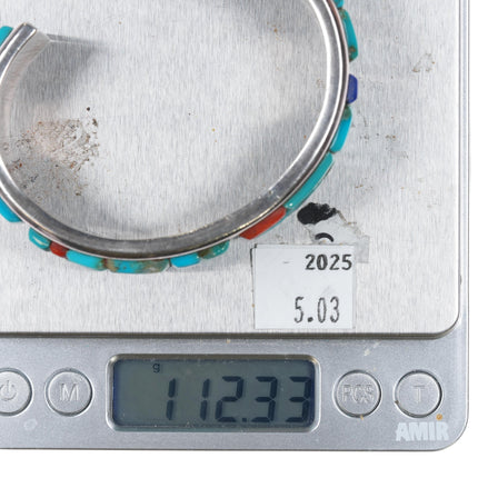 7.25" Rey M Southwestern Sterling silver Cobblestone turquoise cuff bracelet - Estate Fresh Austin