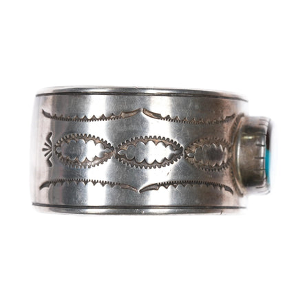 6.8" Navajo sterling silver high grade turquoise copper lined cuff bracelet - Estate Fresh Austin