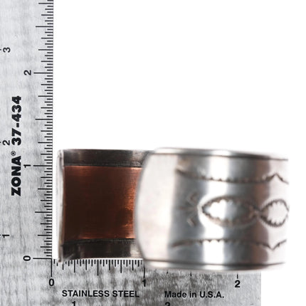 6.8" Navajo sterling silver high grade turquoise copper lined cuff bracelet - Estate Fresh Austin