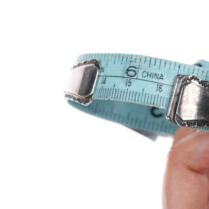 6.5" Everett & Mary Teller Navajo sterling silver cuff bracelet overlay style - Estate Fresh Austin