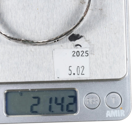 6.5" Everett & Mary Teller Navajo sterling silver cuff bracelet overlay style - Estate Fresh Austin