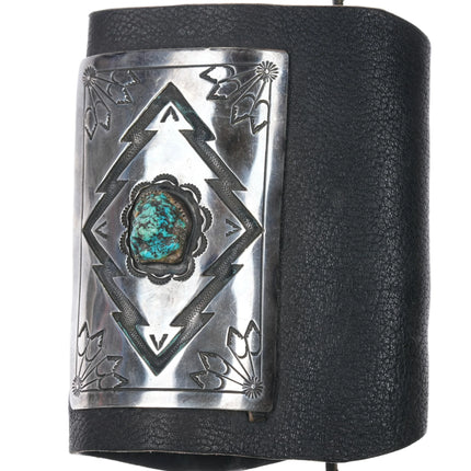 8" Heavy vintage Navajo sterling silver Ketoh bowguard bracelet - Estate Fresh Austin